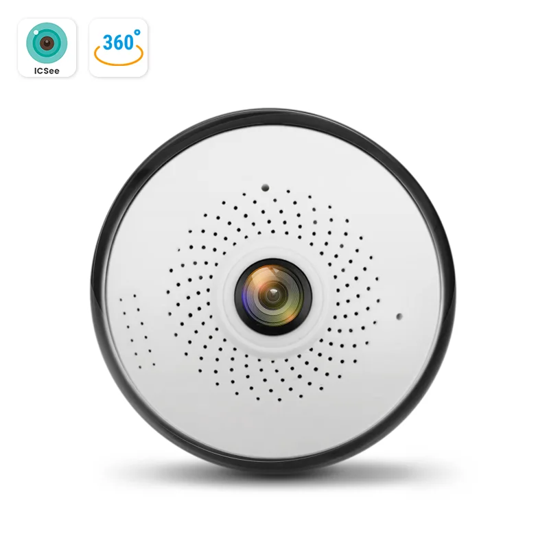 Беспроводная камера видеонаблюдения «рыбий глаз» XMEYE и ICSEE с двухсторонним аудио, датчиком движения и сигнализацией, панорамная ip-камера 360 с Wi-Fi, камера «рыбий глаз»