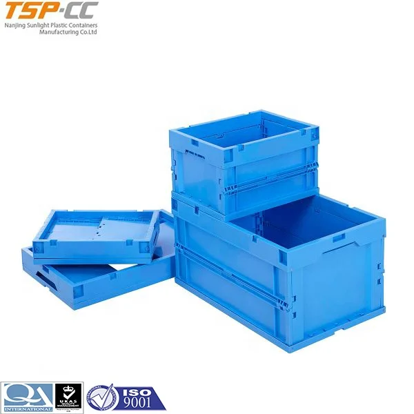 Factory direct sale folding plastic boxes, collapsible plastic containers