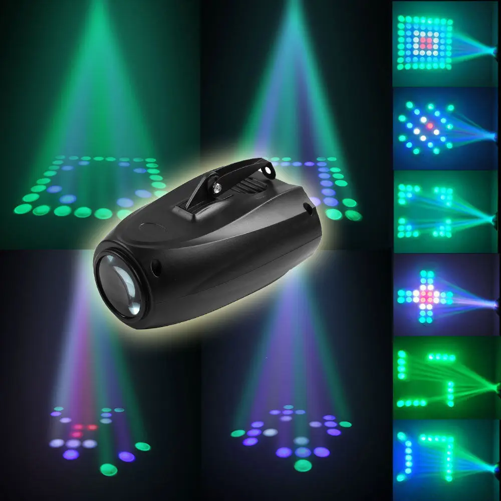 Sound Control 64pcs RGBW LED Airship Stage Light Projector DJ Disco Party Lights