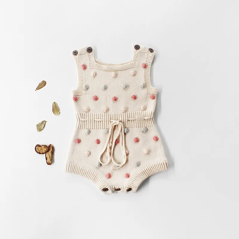 Ins Baby Rompers Manual Ball Hitting Scene Knitting Wool Conjoined Clothing Bag Fart Climb Clothes Girl Sweaters