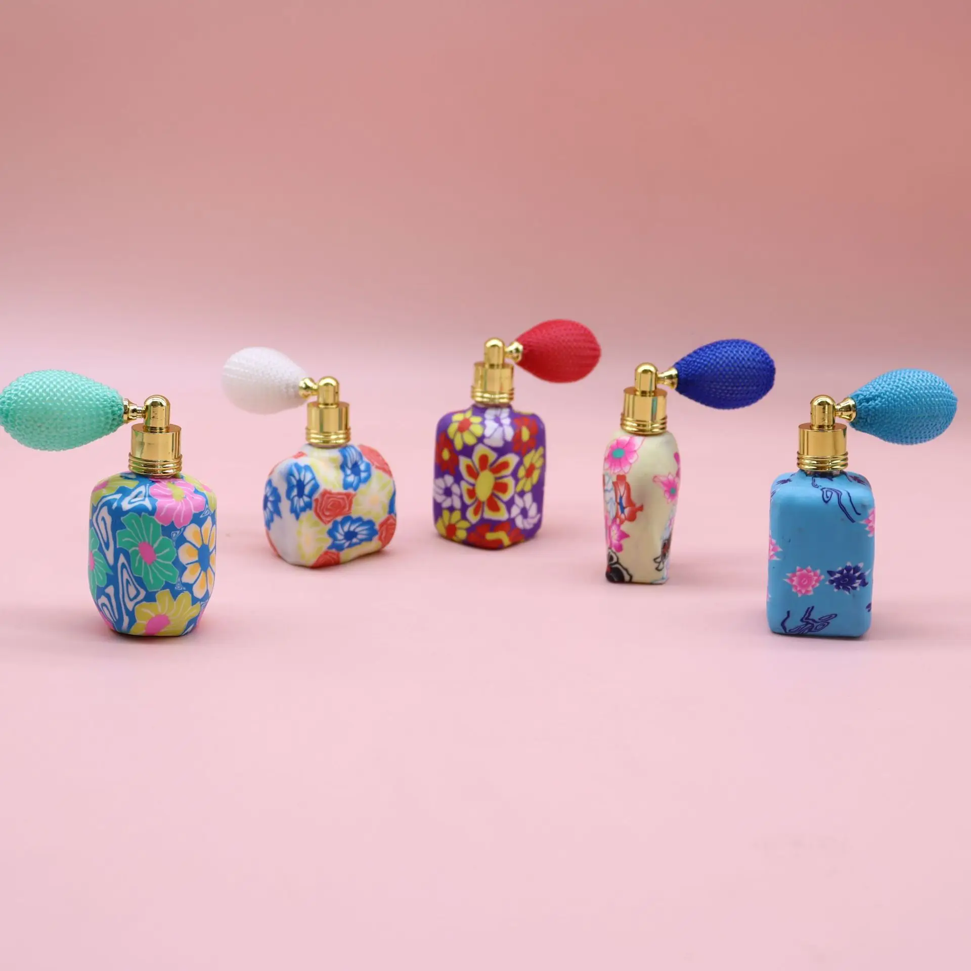 Soft Clay Perfume Bottle Wholesale Mini 8ml-15ml Bulb Atomizer Bottle Refillable Glass Fragrance Bottle with Air Bag Sprayer