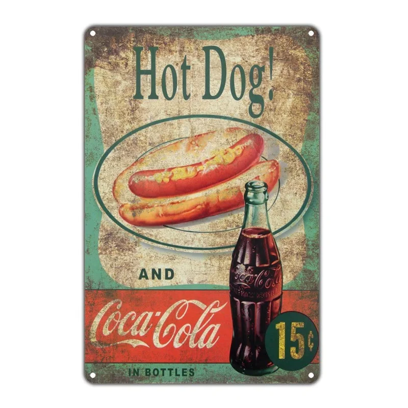 wholesale customize vintage drink signs retro metal plates tin retro signs