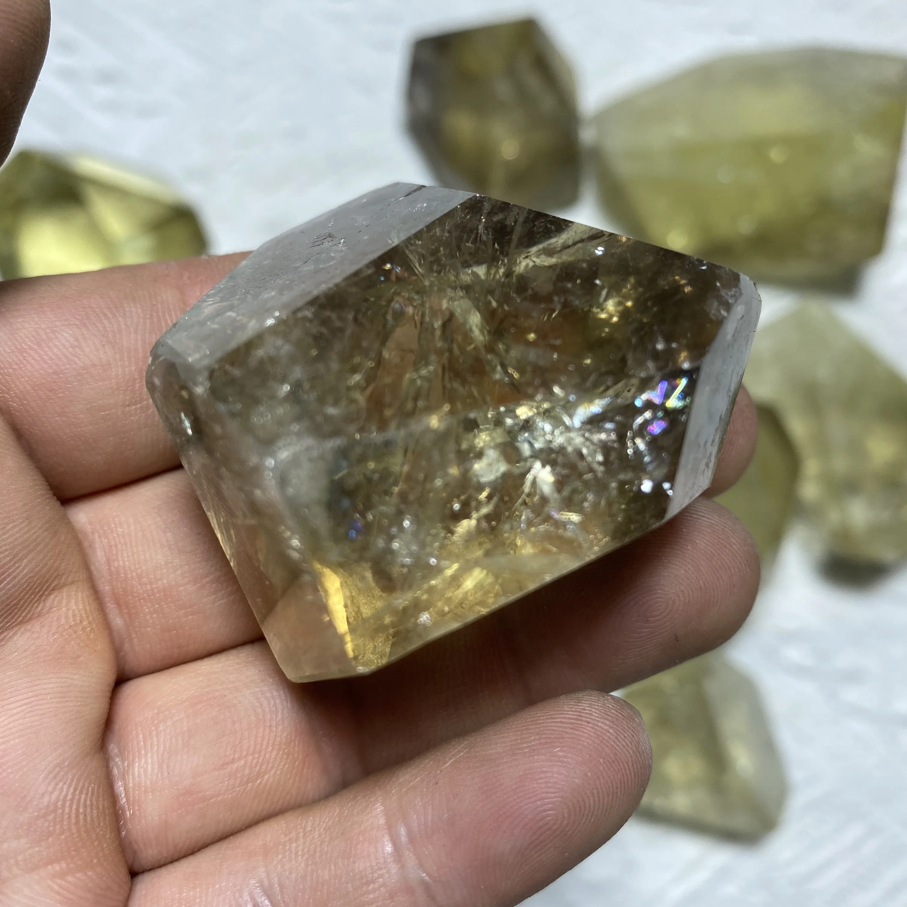 Wholesale High Quality Natural Crystal Stone Rainbow  Citrine Freeform Spiritual Quartz Crystal Freeform For Healing