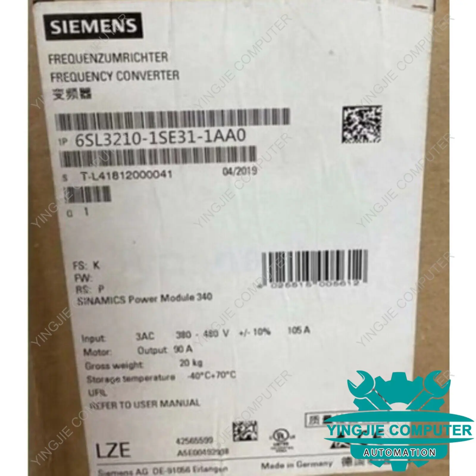 Новый преобразователь питания Siemens 6SL3 210-1SE31-0AA0 6SL3210-1SE31-1AA0 S120