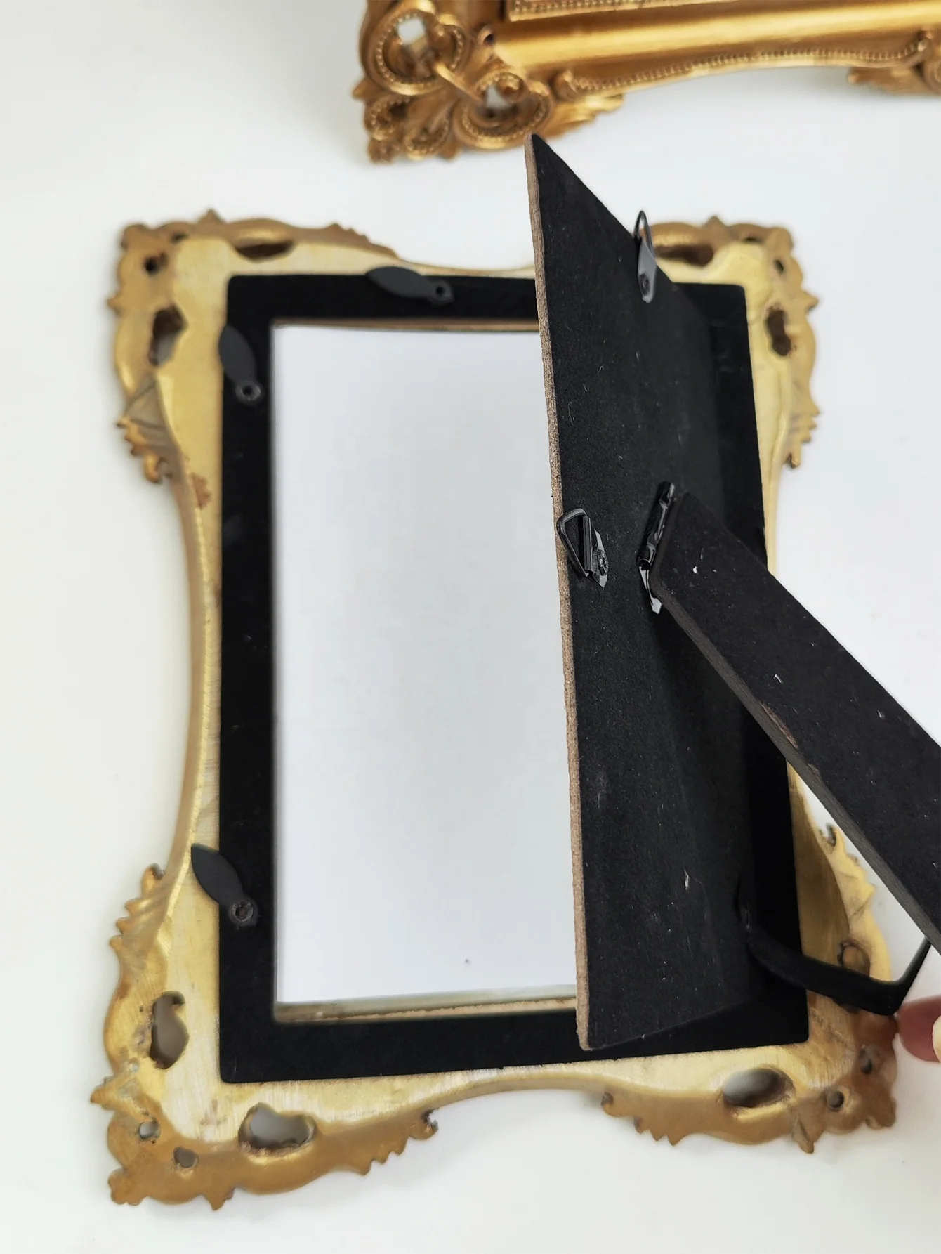 vintage picture frame 6in 7in retro rose green  vintage gold carved resin photo frame baroque for table decoration