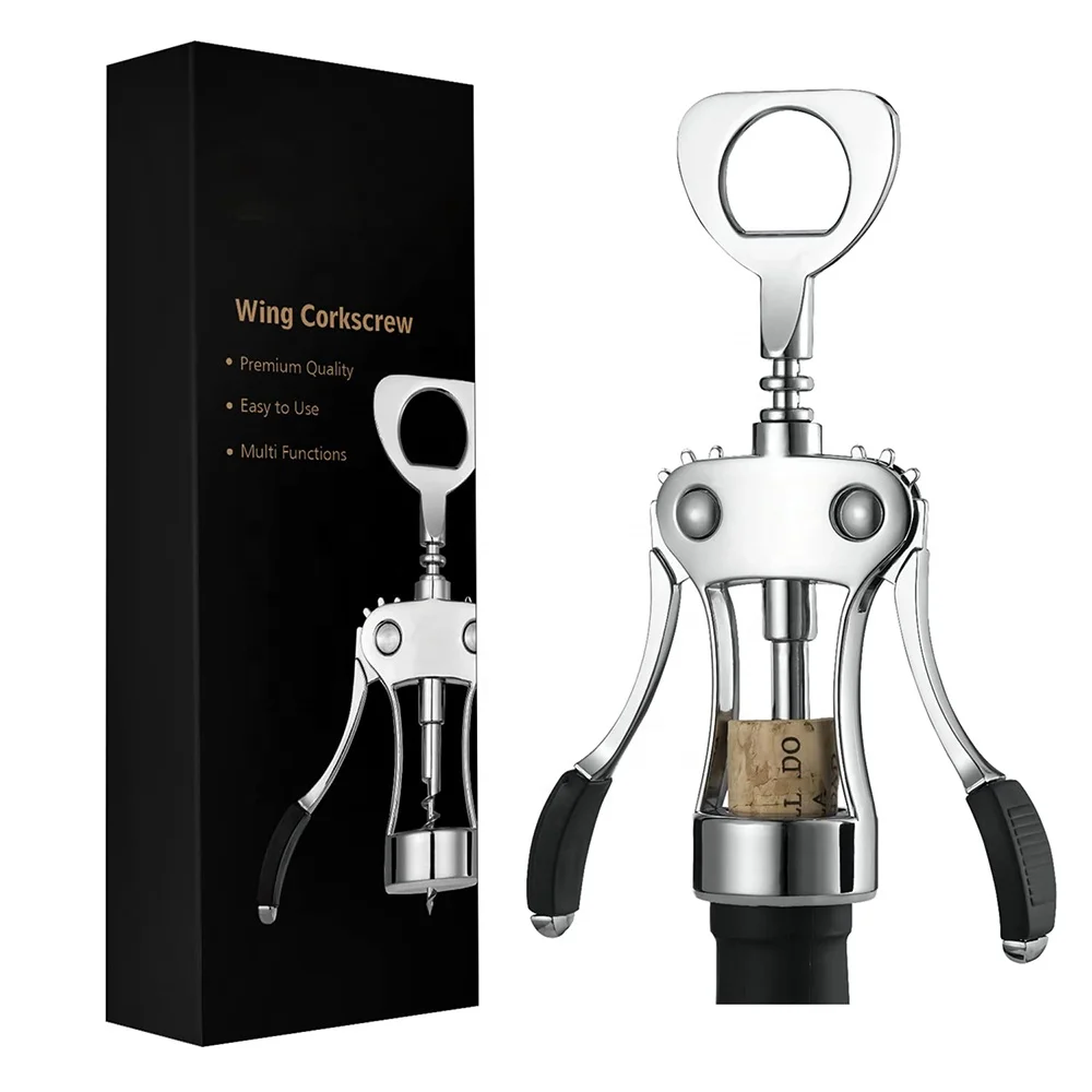 Professional bar tools kitchen gadgets red wine wing corkscrew beer wine caps bottle opener waiters friend corkscrew wine opener