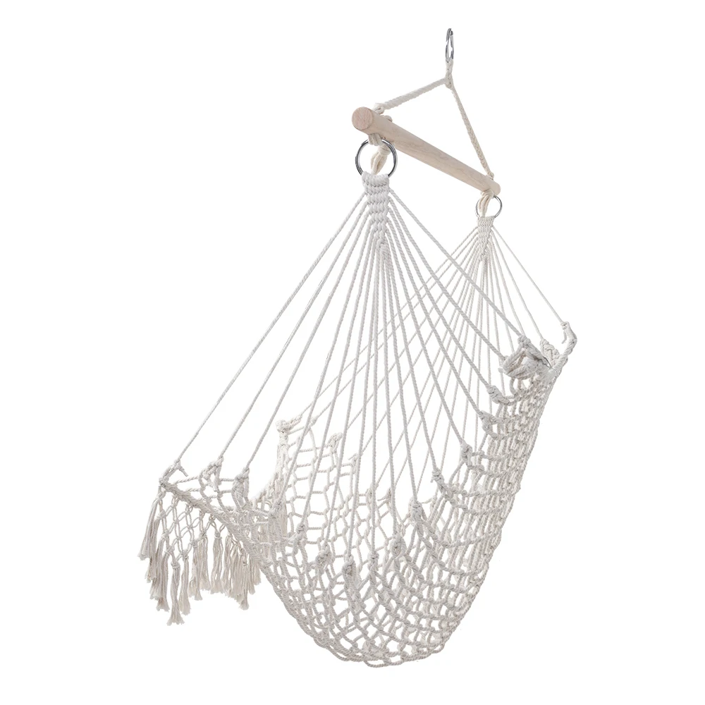 
Beige comfortable chair hammock portable outdoor chair garden knitting chair 