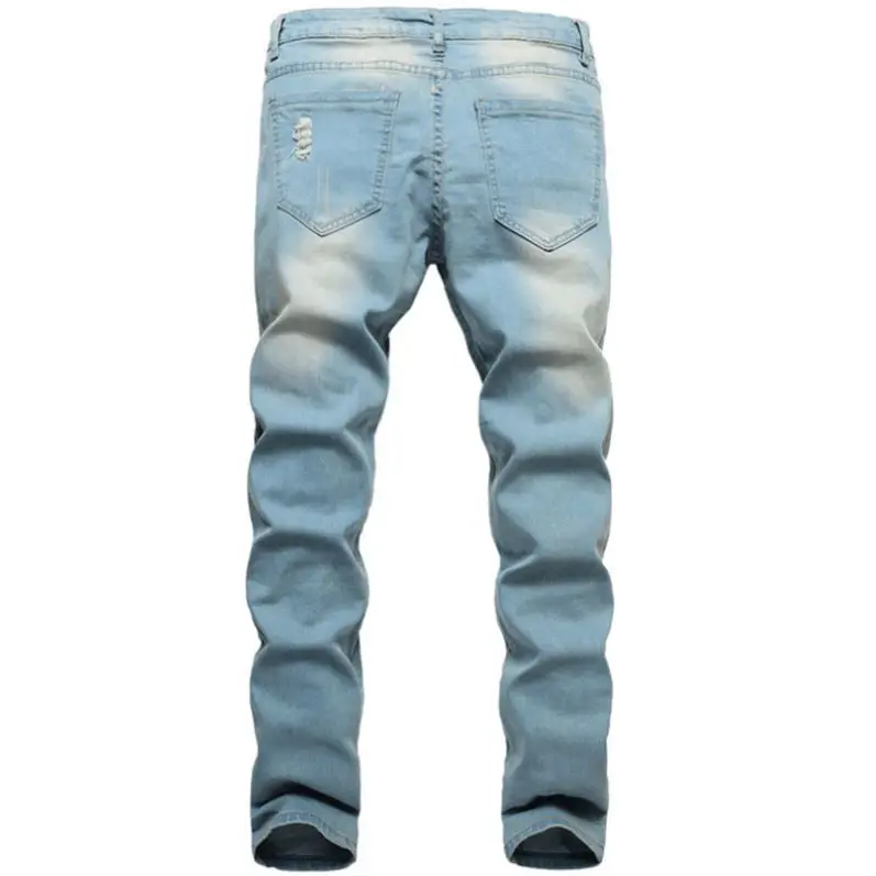 Mens Skinny Jeans Super Skinny Jeans Men Non Ripped Stretch Denim Pants Elastic Waist Big Size European