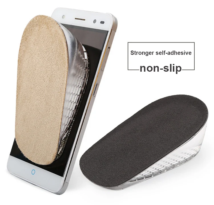 3 Layer Silicone Heel Insert Increase Taller Height Lift Men Women Shoes Insole