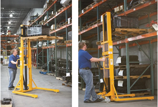 Straddle-leg 1.6m Manual forklift stacker hydraulic Pallet Stacker