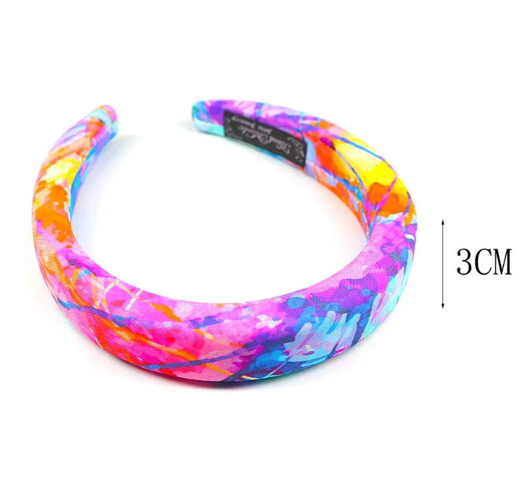 wholesale 2020 newest wide Tie dye velvet headbands fashion winter padded sponge headband for women hair accessories
