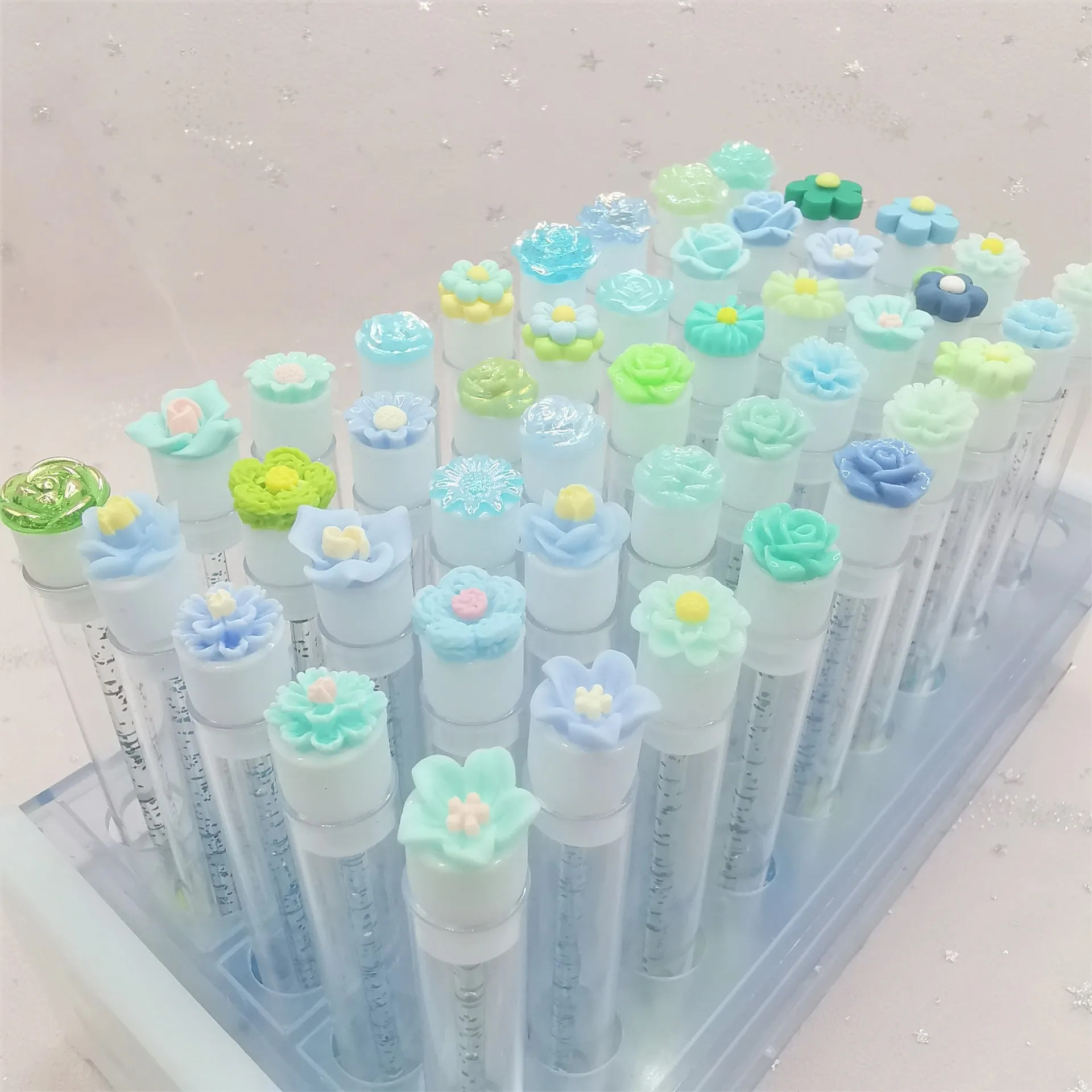 Cartoon Flower Mascara Brushes Disposable Eyelash Extension Tool Lash Spoolies Wand Brush Tubes Applicator Eyelash Brush