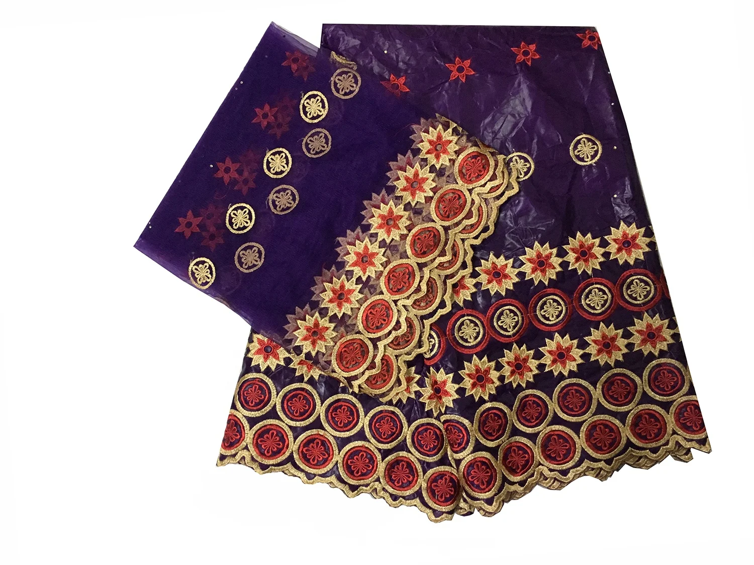 H & D Custom African clothing auxiliary material bazin lace printed fabric