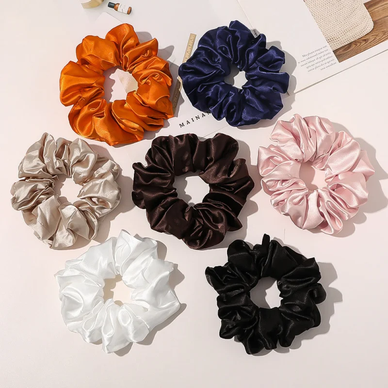 HZO-22002 Satin Pillow Scrunchies Hair Accessories Prevents Frizz and Breakage Ponytails Buns, Up dos and Braids