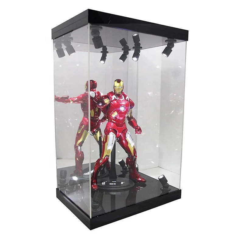 Custom High Quality Plexiglass Clear Acrylic Light Box Display Stand Crystal Lucite Acrylic Light Display Case