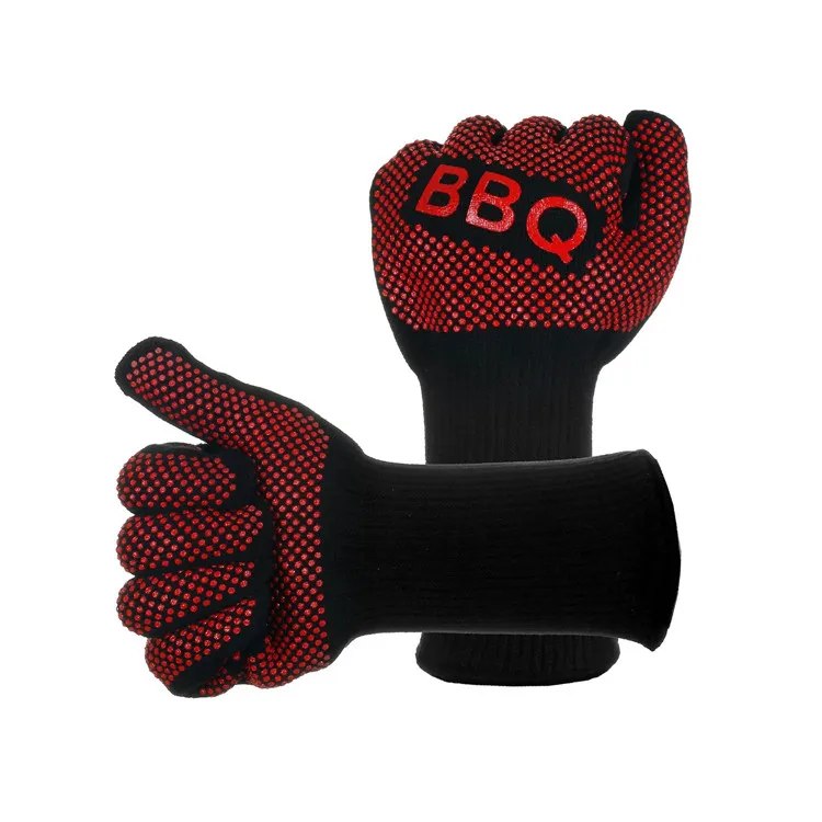 800 Degree Heat Resistant Gloves Outdoor Barbecue Kitchen Oven BBQ Gloves Heat Resistant with EN407 EN420