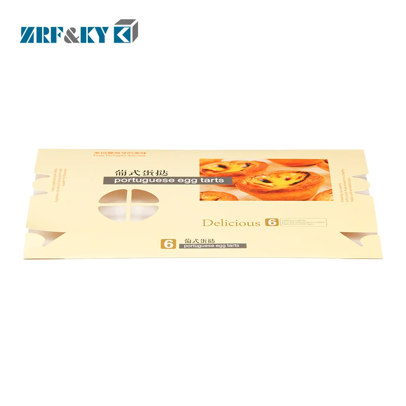 Производитель поставщик яичный пирог с индивидуальным рисунком выпечка УФ-покрытием картонная упаковочная коробка для печенья окном