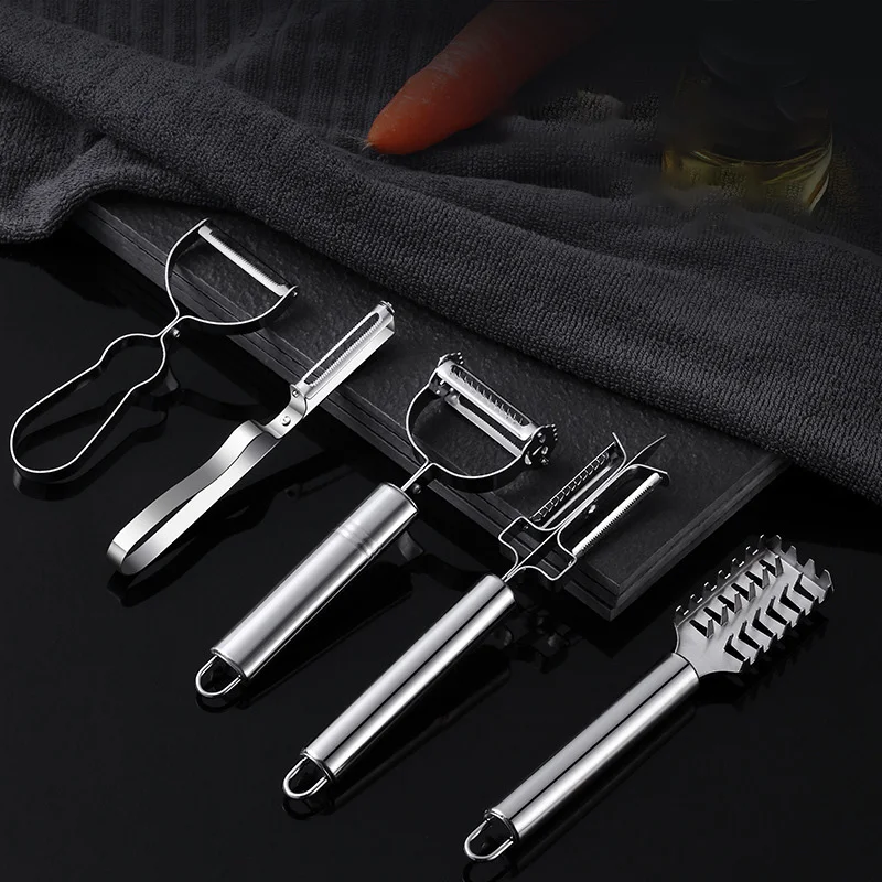 Stainless Steel Potato Peeler Fruit Vegetable Peeler Kitchen Gadgets Peeler Fish Scale Removing Machine Set