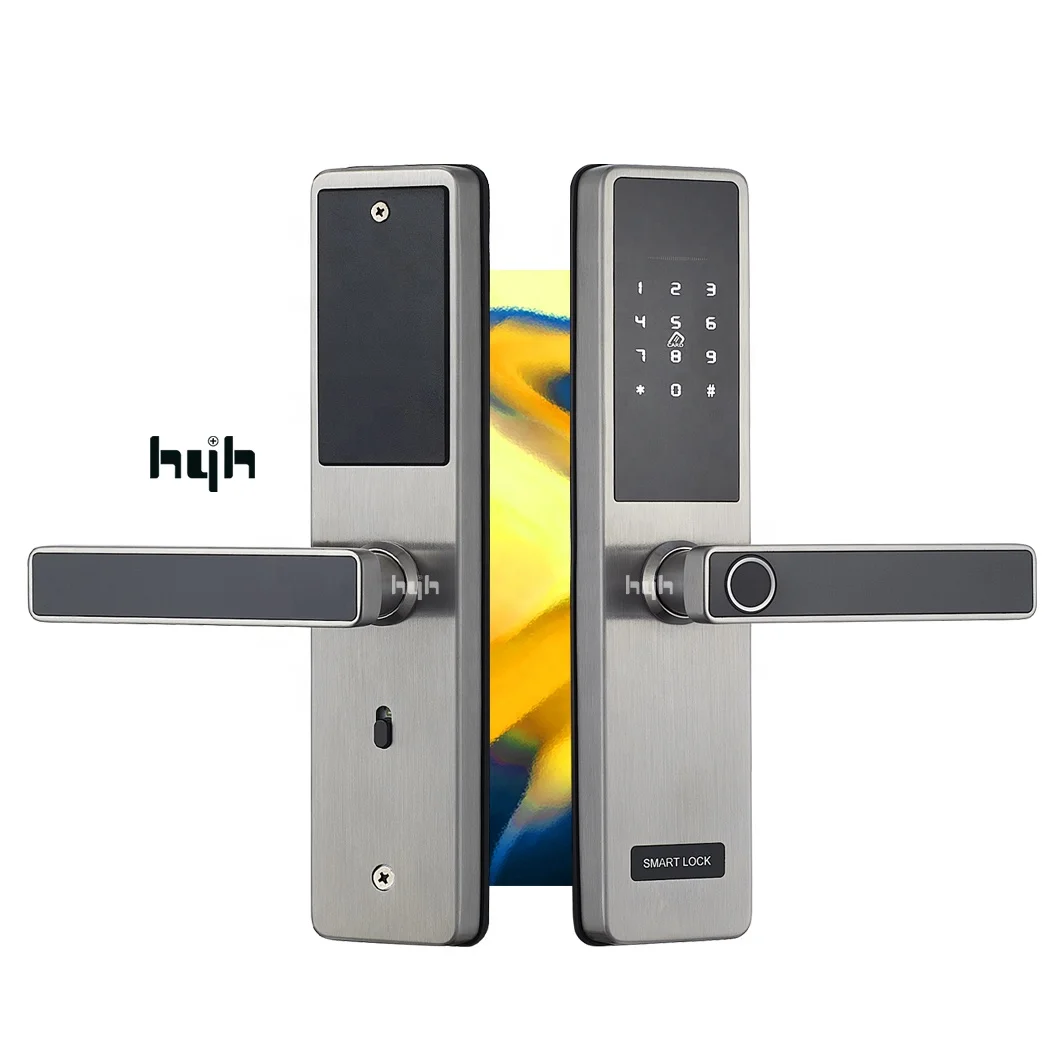 Guangdong-hyh Hardware Finger Print Key Card Password Wifi App Smart Tuya Electric Room Gate Door Lock