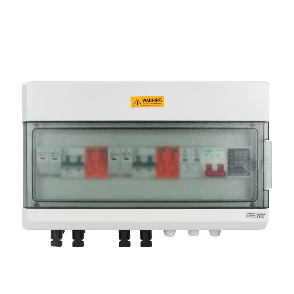 WSDB-PV2/2 Waterproof dustproof 2 in 2 out 2 string AC + DC solar pv array battery combiner box  for solar panel energy system