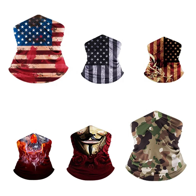 
FaceShield Tube Neck Gaiter Polyester Seamless Bandana Tuban Headwear Scarf Bandana Designer Durags neck Warp 
