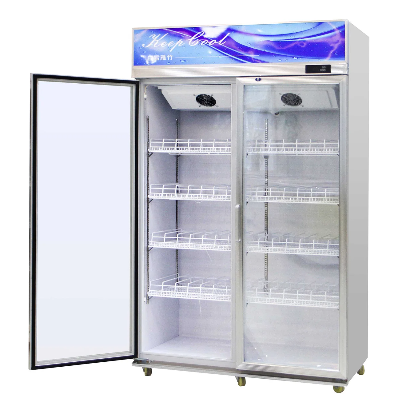 Высокое качество, стеклянная дверь, вертикальный морозильник для напитков, низкая цена, сделано в китае