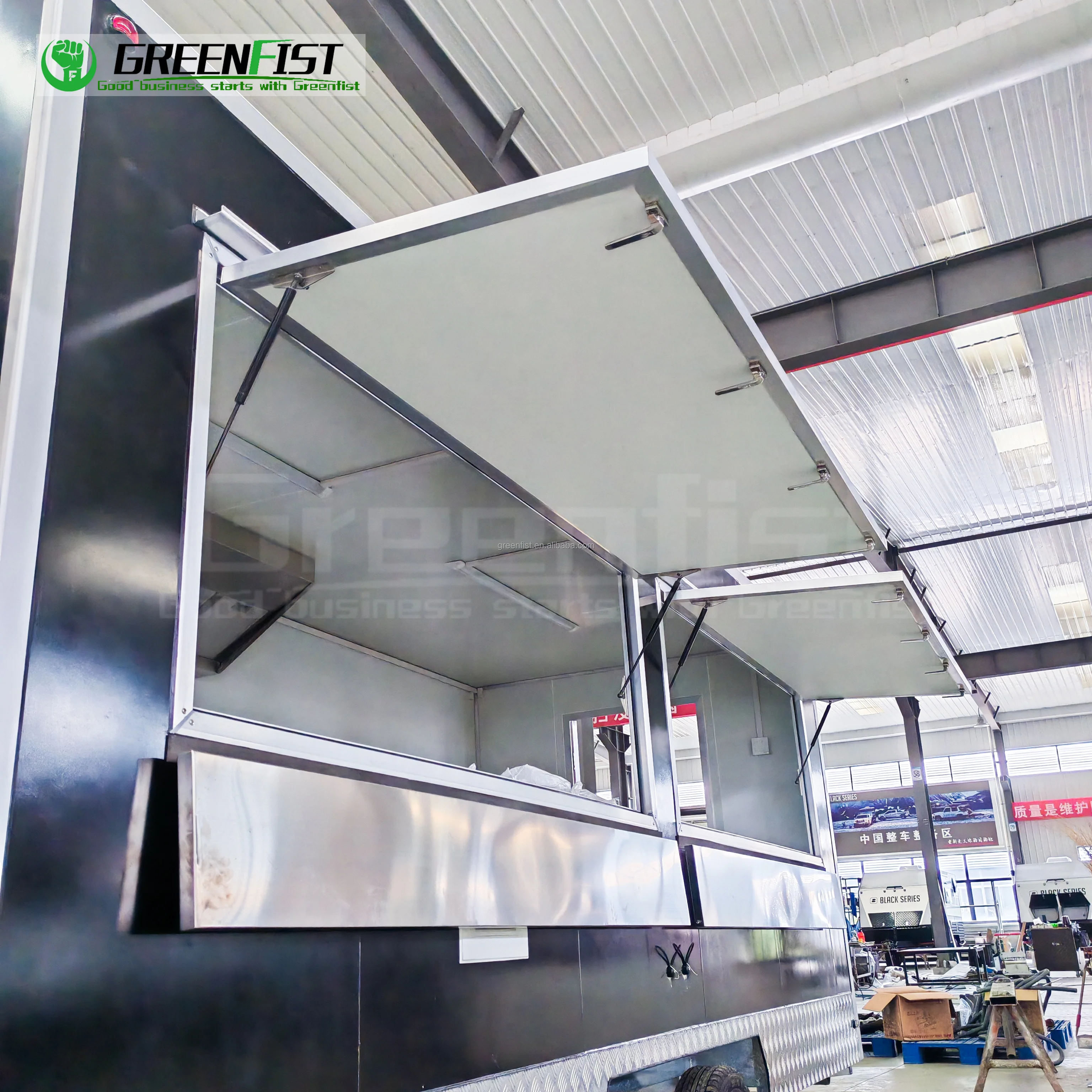 16ft mobile black mini catering canteen smoothie concession trailers mobile chip vans