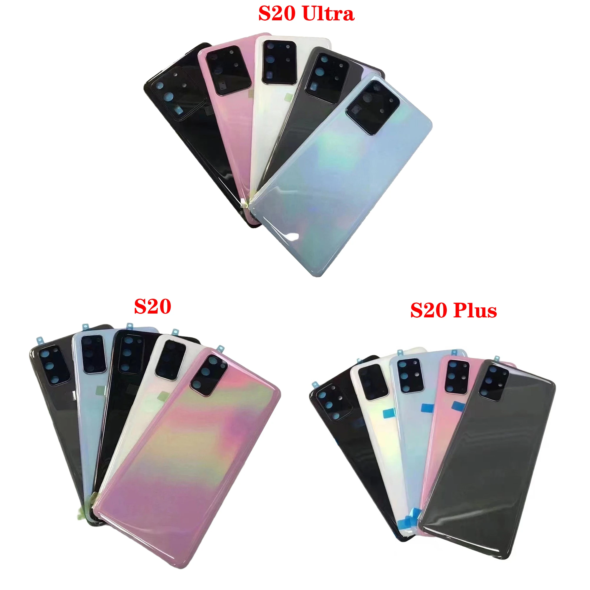 Back Battery Cover Door Rear Glass Housing Case for Samsung S20 S20 Ultra S20 Plus Battery Housing With Back Rear Camera Lens