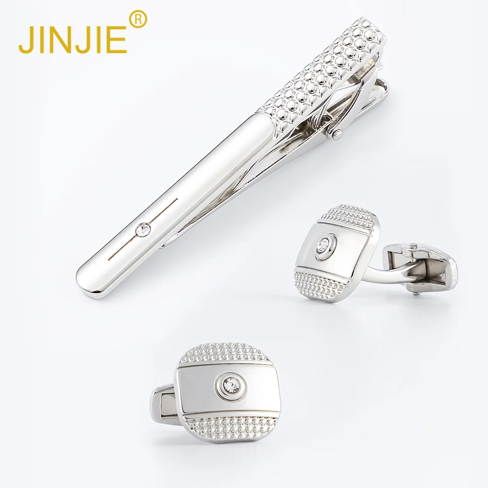 JINJIE готов к отправке низкая цена мужские аксессуары гладкие матовые запонки для галстука набор мужчин подарок