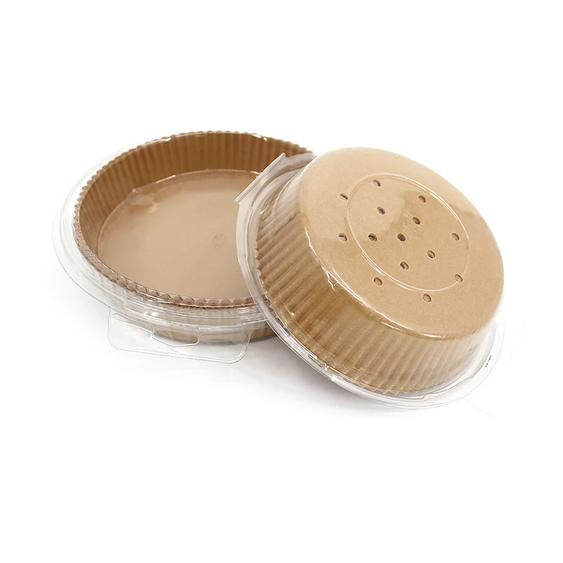 Food Grade Round Brown Baking Parchment Paper Nonstick Air Fryer Parchment Paper Disposable Air Fryer Paper Liners