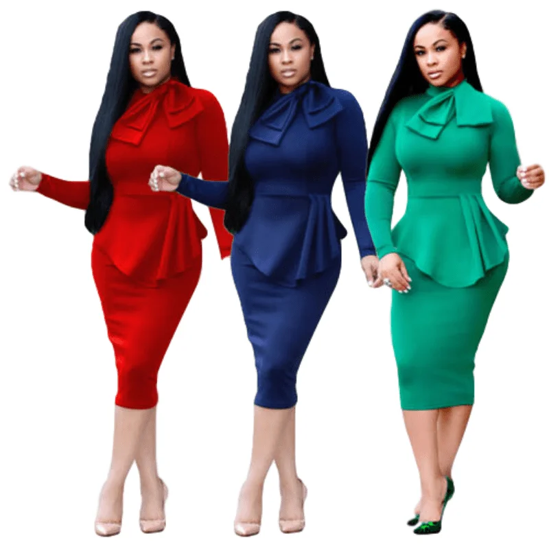 
China wholesale office pencil dress turkey women office dresses african women office dress formal with cheapest price 