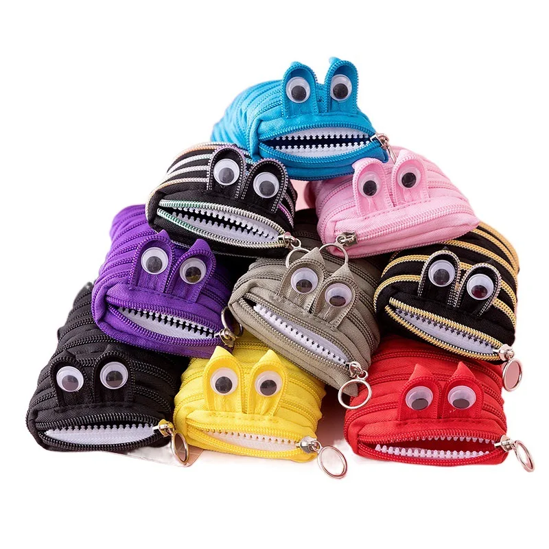 New Designer innovation cute whole zipper pencil bags unique kawaii monster pencil case for school boys