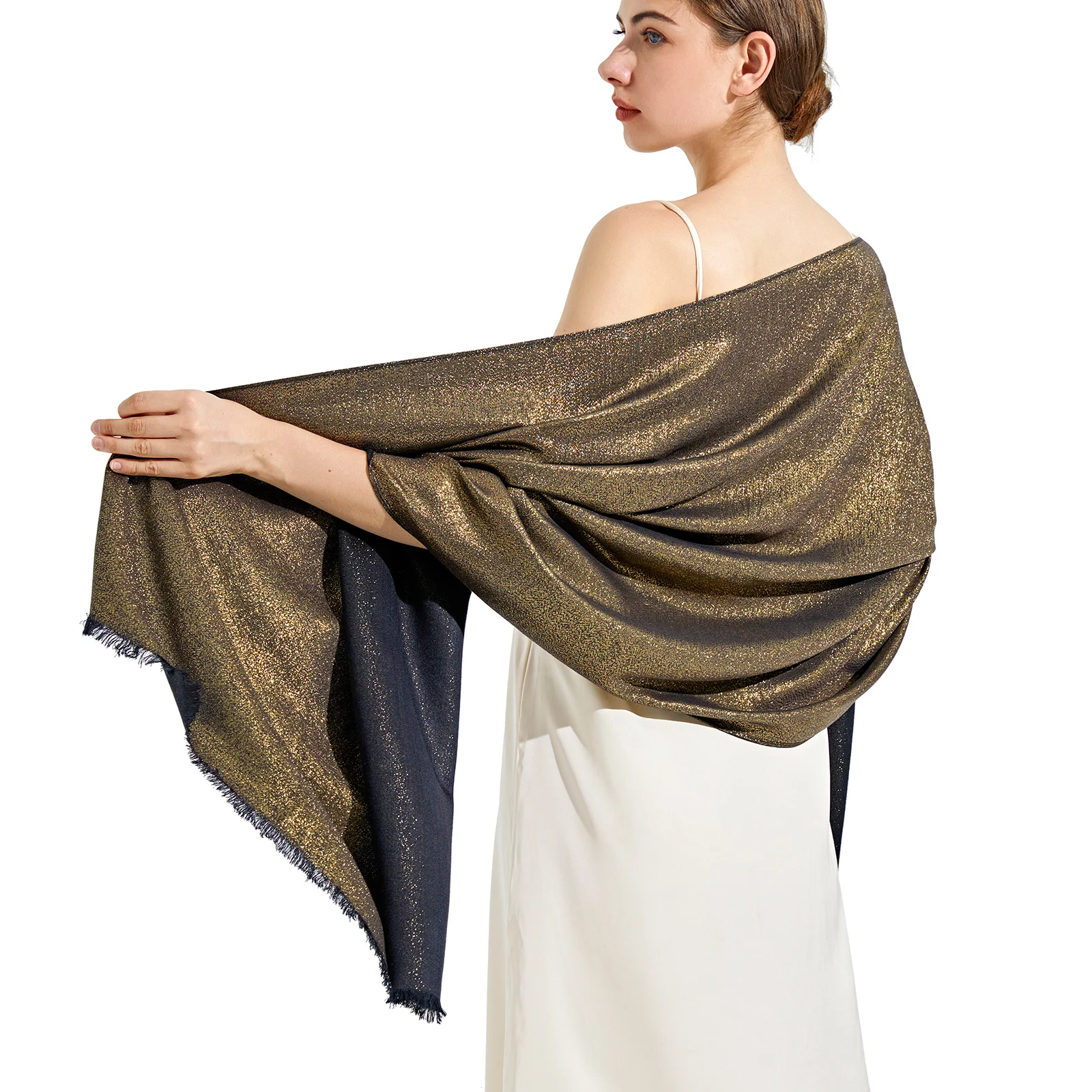Scarf for Women in Summer and Spring and Autumn Reversible Beautiful Shawls for Evening Party Shinning Ponchos