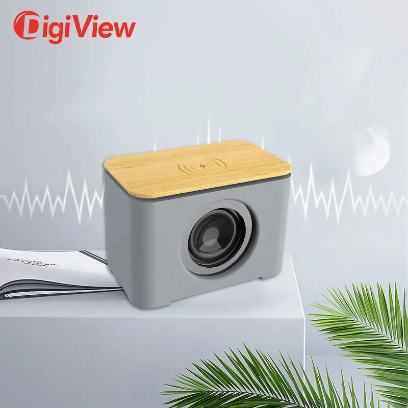 2021 New Materials Natural 2 In 1 Sustainable Eco-friendly Bt Wooden Wireless Bamboo Cement Charger And Speaker