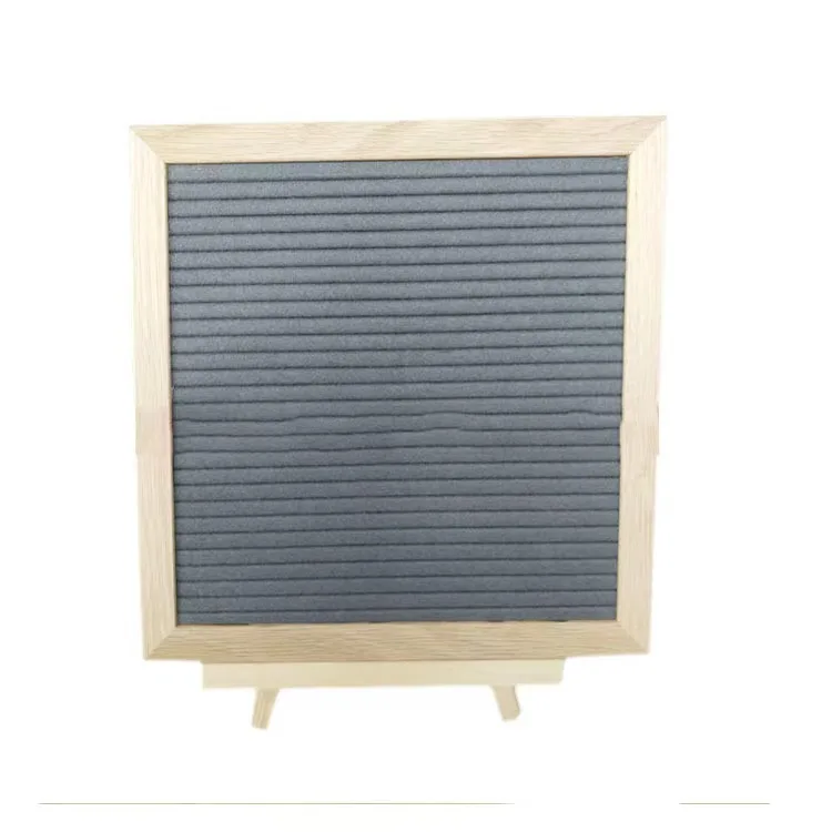 Changeable sign fabric bulletin message board slotted felt letter board with wooden frame