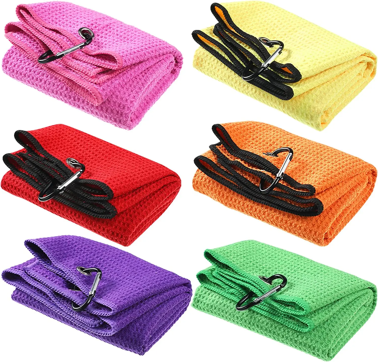Personalized Designs High Quality Material Custom Printed Microfiber Waffle Weave Golf Towels