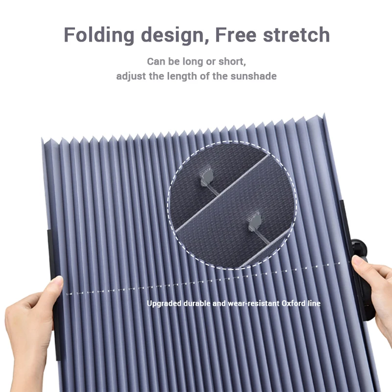 Summer Car Sunshade with UV Protection Retractable Windscreen Curtains for Front/Rear for Summer Use