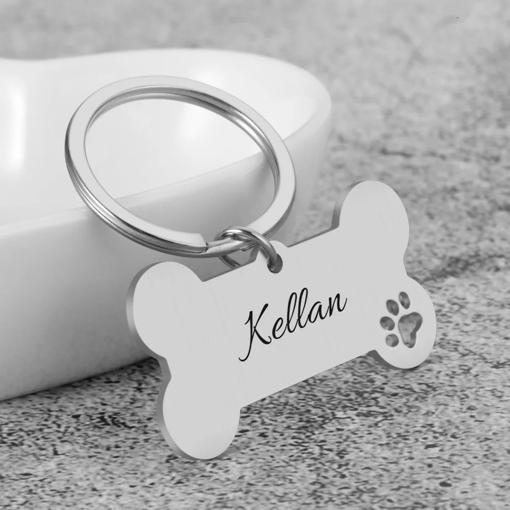 Personalized Pet Id Tag Aluminum Collar Name Engrave Necklace Customize Dog Tag Custom Cat Pet ID Dog Tag Wholesale