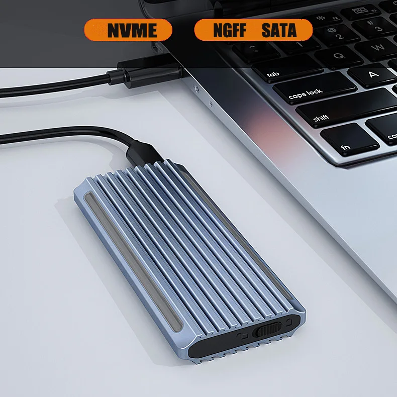 Не требует применения инструментов USB3.1 Тип C двойной протокол NVME PCIE SATA NGFF SSD HDD корпус 10 Гбит/с RTL9210B