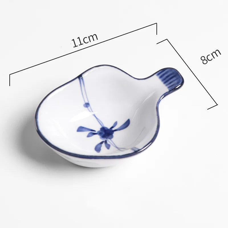 Underglaze practical small taste dish chopsticks holder oil soy sauce dish ceramic home Japanese mini dish