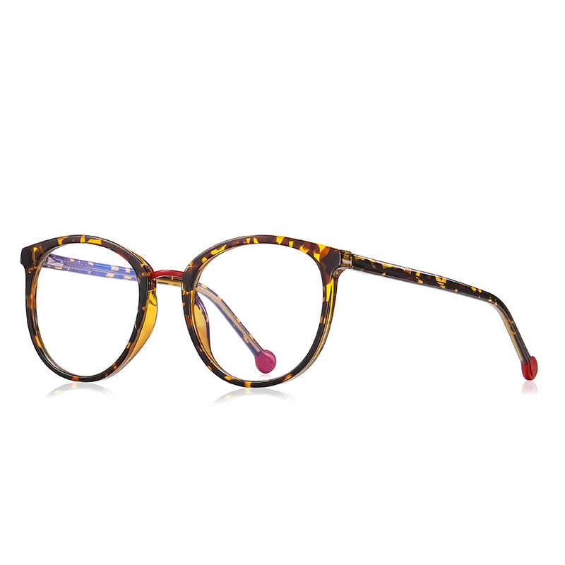 NWOGLSS 2114 Lightweight TR90 Eyeglasses Frame Round Blue Light Blocking Glasses