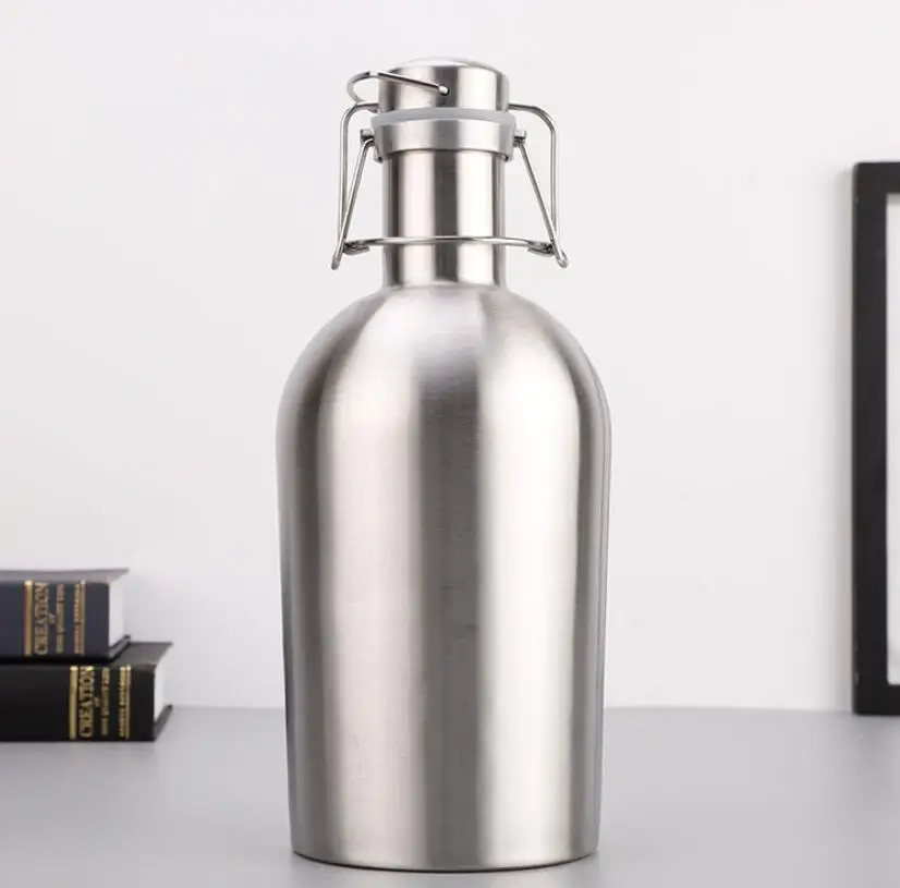 Wholesales 32ounce stainless steel beer growler with Swing-Top, 1 liter single wall Stainless Steel with Swing-Top Beer Growler