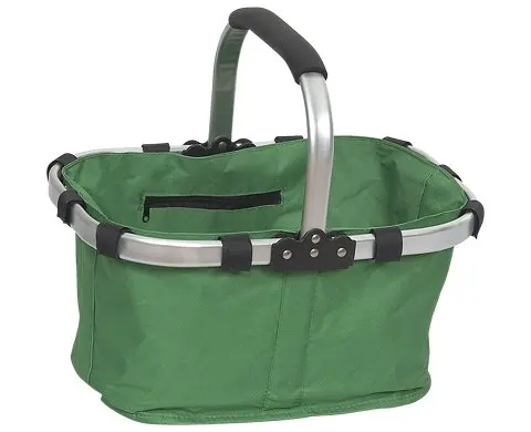 Wire Carry Shopping Basket Newest Promotional Stainless Steel Storage Baskets Aluminum Foldable Fabric 37*27*20 Accepted Double