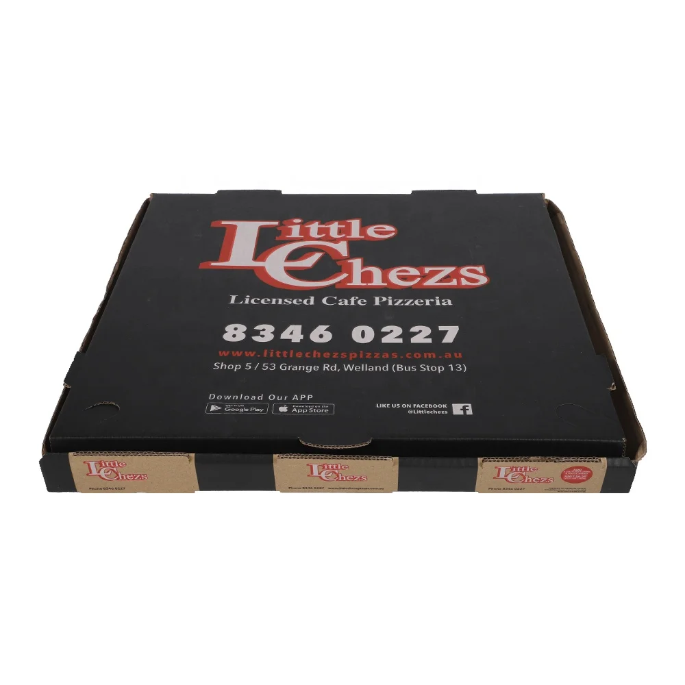 Custom Printed Large Shaped Pizza Packing Delivery Box Supplier Foldable 12 14 16 18 Inch Corrugated Pizza Box