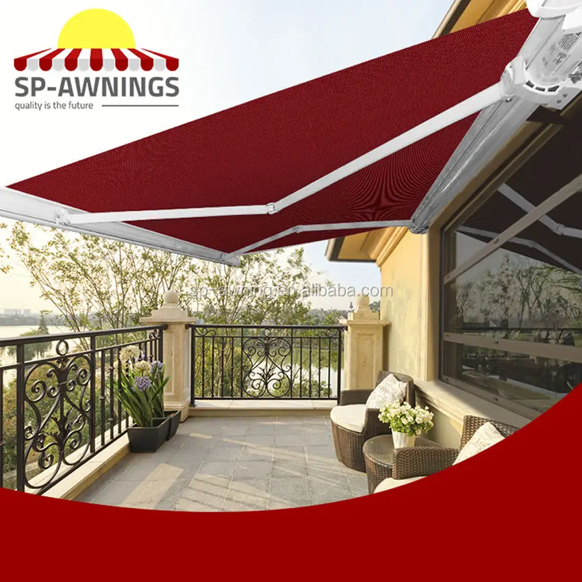 Super Strong and Hot Selling Motorized Patio Deck Full Cassette Awning Outdoor Balcony Awning and Canopies Retractable for Shop
