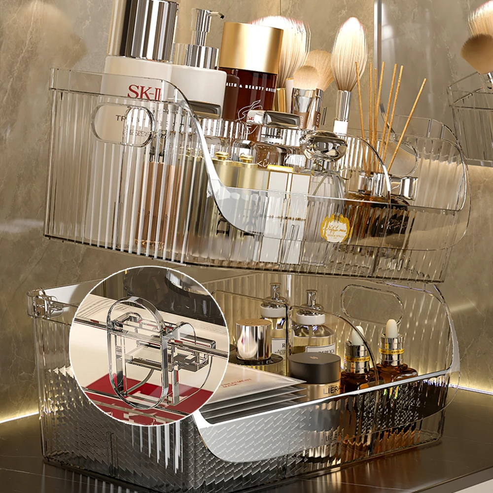 CHENGYAN Hot Platice Material Makeup Storage Boxes for Household Storage Container With Blockes Cosmetics Storage Box