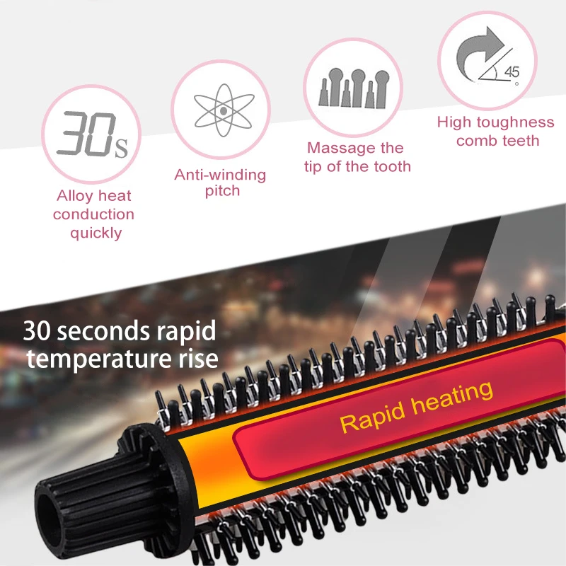 360 Degree Rotating Hair Curler Comb Automatic Curling Comb Auto Rotating Hair Curler Comb Professional Hairs Rollers Curling