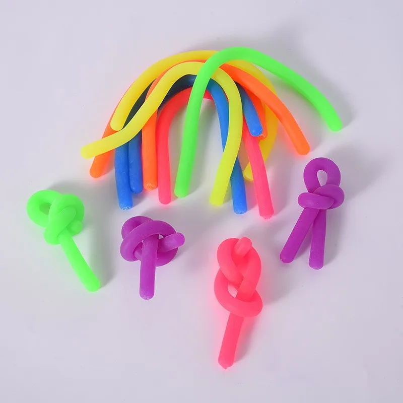 Colorful novel anti stress TPR elastic noodles toys DIY decompress stretch Monkey Noodle Toys