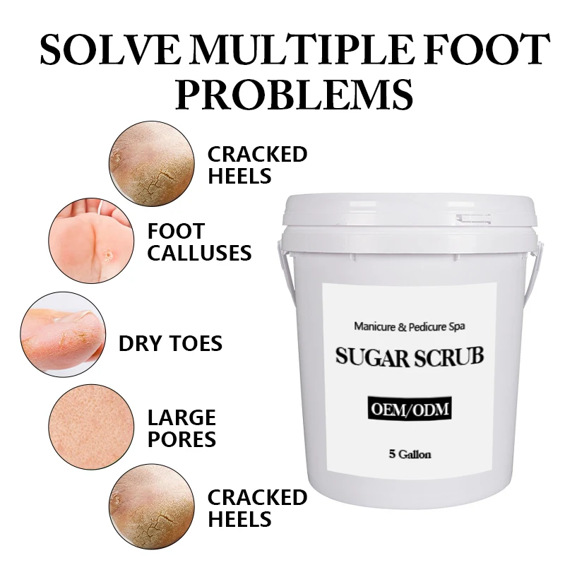 5gal Green Tea & Aloe Vera Custom Foot Care Formula Revitalizing Foot Skin Spa Pedicure Sugar Scrub For Ultimate Care