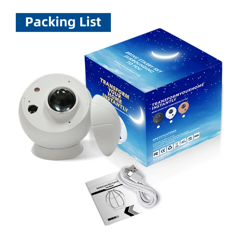 Basketball ABS case smart Alexa connection sound activated music projector nebular full sky night light